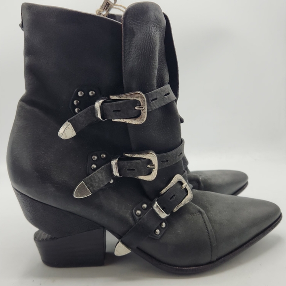 NWT A.S. 98 Saintec Studded Black Leather Moto Boots - Italian - Size 40 - Picture 4 of 16